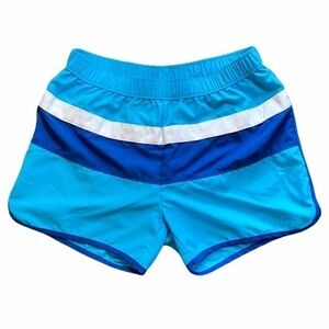 Lands’ End Swim Trunks Blue Color Block Sz L/14